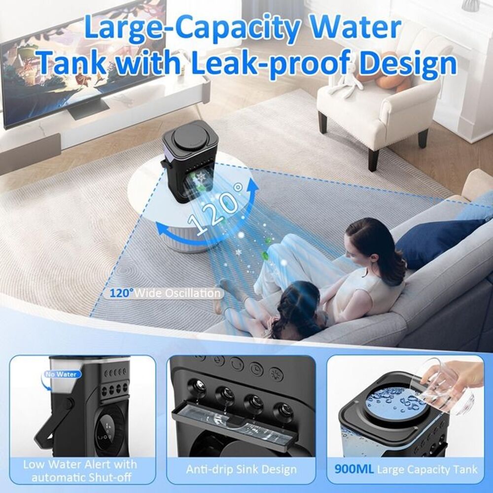 New Portable Air Conditioner Fan, 900ML Misting Fan with 3 Cool Mist Levels - Picture 5 of 10